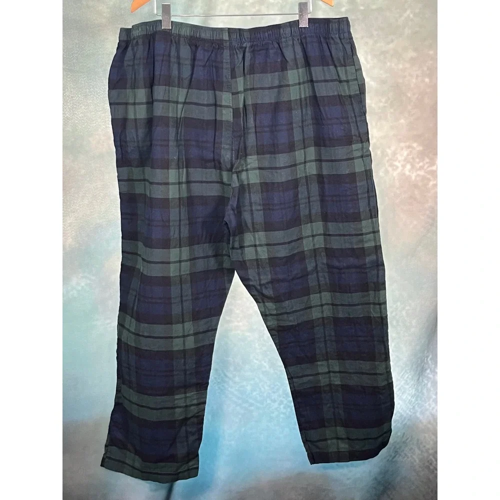Polo Ralph Lauren Mens 3X Pajama Pants‎ Blackwatch Plaid Navy Green Cotton Sleep